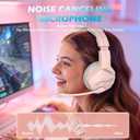 BINNUNE Wireless Gaming Headset for Xbox Series X/S, Xbox One, 120H Ultra-Long Battery, Bluetooth 5.3 Gaming Headphones with Noise-Canceling Mic, Comfortable Over-Ear Headphones,Pink