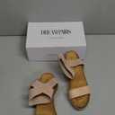 DREAM PAIRS Womens Elastic Ankle Strap Open Toe Platform Wedge Sandals Comfortable Summer Shoes, Size 8.5