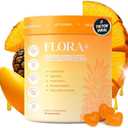 Flora+ Womens Vaginal Probiotic Gummies for pH Balance, Odor and Freshness Support with Prebiotics & Hyaluronic Acid, Sugar Free Pineapple, Vegan Non-GMO | 30 Gummies