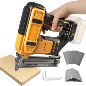 Cordless Brad Nailer for Dewalt 20V Battery (Tool Only), 2-in-1 Electric Nail/Staple Gun, 18 Gauge Brushless with 2000 Nails for Wood Carpentry, 2 Modes (for Dewalt)