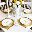 WRAPAHOLIC 50Pcs Easter Religious Paper Napkins - 3-Ply Gold Foil Risen Guest Disposable Hand Towels for Bathroom, Spring, Christening and Baby Shower - 4.3 x 7.9 In
