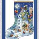 Howie's Needlepoint Cross Stitch Kits, 14CT Pre-Printed Pattern Needlepoint Kits, Full Range of Stamped Starter Kits (Christmas Stocking 3, 16.5 x 23.6 Inch)