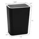 Fasmov Trash Can, 2 Pack 7.5 Liter / 2 Gallon Plastic Garbage Container Bin with Press Top Lid, Garbage Can Waste Basket for Kitchen, Bathroom, Living Room, Office, Narrow Place, Black