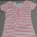 Y2k Grunge Striped Shirts Women Teen Girls Fitted Emo Goth Top 2000s Clothing Vintage Tees Streetwear (Pink, Small)