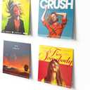 upsimples 4 Pack Vinyl Record Wall Mount Shelves, 12" Vinyl Holder for Album Record Storage & Display, Clear Acrylic Floating Shelves for Wall Decor, Kids Bookshelf, Magazine Rack, Picture Ledge