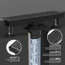 24 Inch Matte Black Linear Shower Drain with Removable Grate | AISI 304 Stainless Steel Shower Drain, Rectangle Shower Floor Drain with Adjustable Feet, Fits Bathroom & Balcony etc