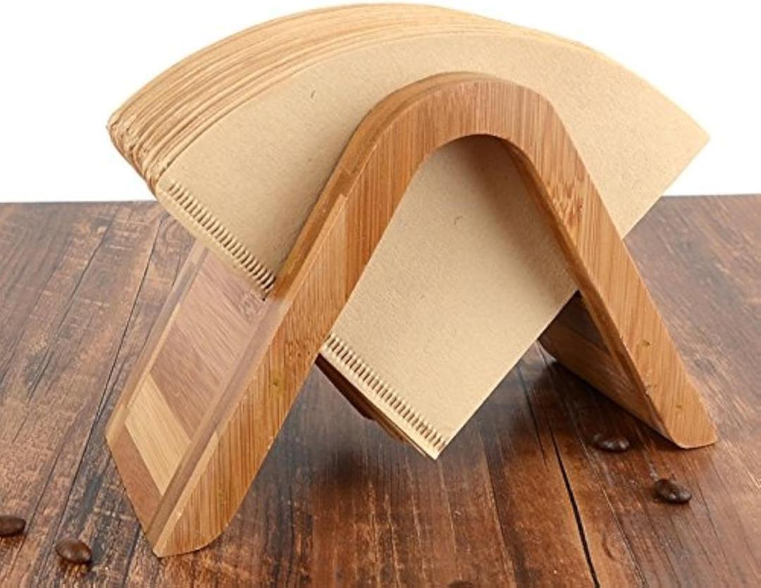 Bamboo Coffee Filter Holder - Storage Rack & Stand for 4 Filter Papers (Type A)