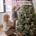 2 x RICHMYC 24Pcs Velvet Bows for Christmas Tree 5x7in, Pink Christmas Derorations Xmas Ornaments Vintage Ribbon Bows for Gift Wrapping Wreath Candy Bags DIY Crafts Holiday Decor,