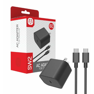 Switch 2 Charger - 60w AC Power Adapter for Nintendo 2/1, 5FT/1.5M UBC Cable, Support 4K TV Dock, PD3.0 Fast Charging Supply 20V/3A for Nintendo Switch Batteries, [Replacement for OEM Switch2 Charger]