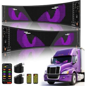 2PCS Devil Eye Lights for Car - LED Eyes for Truck Windshield, 23"x 5" Animated LED Matrix Panel Sign, Flexible Programmable Digital Display for Car Van Truck Window