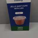360 Set 4 oz Jello Shot Cups with Lids, Sturdy & Food Safe Disposable Plastic Portion Condiment Dipping Sauce Cups, Small Containers for Salad Dressing