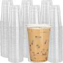 300 Pack Crystal Clear 16 Oz Plastic Cups Disposable Cups, PET Clear Cups for Party, Smoothie Disposable Drinkware for Wedding, Cold Drink Cup for Sparkling Ice Coffee Bubble Tea, 300 Count
