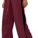 Rapbin Women's Leopard Wide Leg Pants Casual Side Striped High Waisted Palazzo Trousers with Pockets Summer 2026 XL
