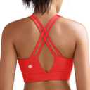 RUNNING GIRL Sports Bra for Women High Support, Molded Cup High Impact Sports Bras with Sewn in Pads Strappy Running Bra (Large, Bright Red)