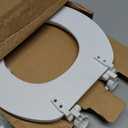 Mayfair Padded Toilet Seat, Cushioned Soft Vinyl over Wood Core Seat, Secure Hinges, Easy Clean, Made in USA, Round, White
