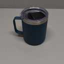 SUNWILL Travel Coffee Mug with Lid, Insulated Cup with Handle, 14 oz Stainless Steel Tumbler for Camping, Office, Outdoor, Powder Coated Dark Green