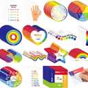 Tenceur 120 Pcs Adhesives Sensory Stickers with Inspirational Quotes Mindfulness Relief Anti Stress Items School Counselor Supplies Textured Strips for Adult Teen (Colorful)