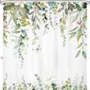 LIGHTINHOME Sage Green Shower Curtain 72Wx72H Inches, Watercolor Eucalyptus Leaves Summer Bathroom Curtains, Botanical Plants Earthy Waterproof Fabric Shower Curtains for Bathroom Decor with Hooks