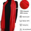 RIIQIICHY Women's Scarf Pashmina Shawls and Wraps for Evening Dress Bridesmaid Wedding Bridal Winter Warm Long Large Scarves (Red, L)