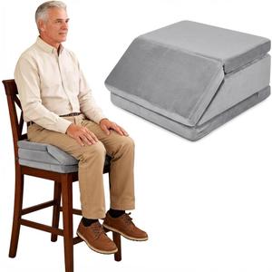 Thick Adjustable Wedge Seat Cushion, Hip Replacement Recovery Aids, 4-Height Modular Foam Slope Cushion for Post-Surgery, Fits Home Office Car Wheelchair, Grey