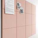 Bumusty Large Cork Board 47"x35" Alternative - 12 Pack Felt Wall Tiles with 70 Safe Removable Adhesive Tabs, 30 Pushpins, Cork Boards for Walls Pin Board Bulletin Board Office Decor (Pink)