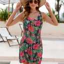 LUKYCILD Womens Swimwear Cover Ups Crochet Tank Dress Swim Suit Coverup (Pink, XL)