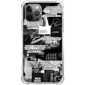 Black Aesthetic Phone Case Compatible with iPhone 13 Pro MaxPositive Famous Quotes Collage Cool Teen Woman Girl Boy Case for iPhone 13 Pro Max, Shockproof TPU Bumper Protective Cover Case