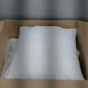 2 Pack Corduroy Decorative Throw Pillow with Inserts, 18x18 Inch Soft Boho Throw Pillow, Square Striped Throw Pillows for Couch, Bed, Sofa Decor (White)