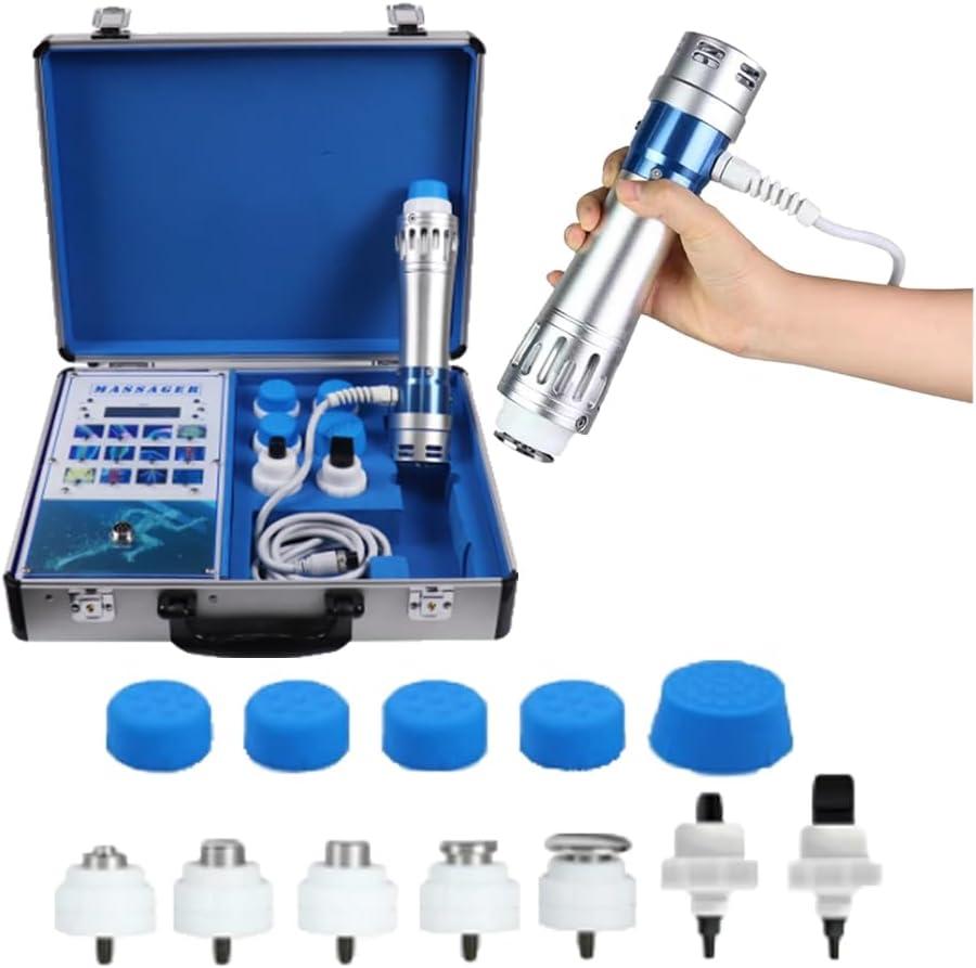 Shockwave Therapy Machine, Effective Electromagnetic Extracorporeal Shock Wave Therapy Machine Pain Relief Body Massager Muscle Relax Massage Gun with 7 Massage Heads