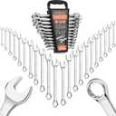 HORUSDY 22-Piece Wrench Set | Metric & SAE Combination Wrench Set with Organizer | 12 Point | Chrome Vanadium Steel