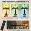 Ppbmocw Tiffany Style Lamp,Red,Remote Brightness & Temp Control,12 Inch