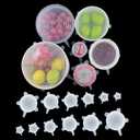 Reusable Silicone Stretch Lids18PCS Round Stretchy Food Covers, Airtight & Leakproof, Microwave & Dishwasher Safe