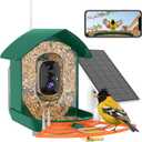 Bird Feeder with Camera,WiFi Smart Bird House with Cam Solar Powered
AI Identify,App Notification,Night Vision,2K Live View,Auto Record Video,Outdoor Birdwatching Gifts for Family,Birds Lover