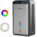 Dehumidifier for Basement (85 OZ, 800 sq ft) Quiet Dehumidifiers for Home, Auto Shut-Off, Sleep Mode, 3 Gear Timer(8H,16H,24H), Small Dehumidifier for Bedroom, Bathroom with Drain Hose(Milky Sliver)