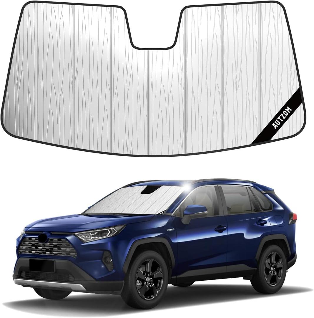 Windshield Sun Shade for Toyota RAV4 2019-2025, Custom-fit Windshield Cover, Keep Vehicle Cool, Protect Dashboard, Foldable Car Window Shades Toyota RAV4 Accessories