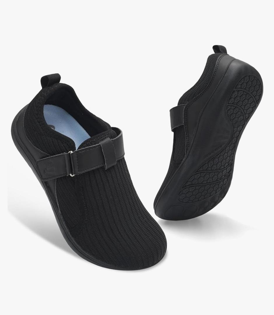 Spesoul Wide Womens Walking Shoes Adjustable Diabetic Shoes Breathable Zero Drop Barefoot Shoe Neuropathy Edema Nursing Shoe Wide Width Sneakers, Size 40