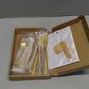 Patelai Charcuterie Boards Accessories Charcuterie Utensils Set Cheese Butter Spreader Knives Stainless Steel Mini Serving Tongs Spoons Forks and Toothpick Flags for Appetizers Pastry(Golden)