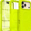Magnetic for iPhone 17 Pro Max Case 6.9", Compatible with MagSafe, [Integrated Silicone Camera Control Cover] [Screen Protector], 2X MIL-STD Drop Protection for 17 ProMax Case, Neon Yellow