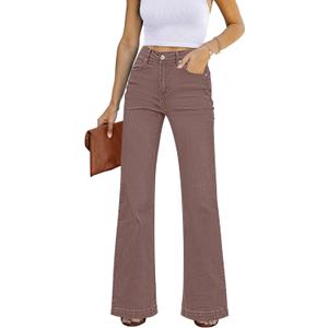 GRAPENT High Waisted Wide Leg Jeans for Women (Brown, Vintage Wash Sizes 8-10)