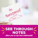 Post-it Transparent Notes, 2.8 in. x 2.8 in., Blue, Pink, Green and Orange Sticky Notes, School Supplies, Office Products, Great for Studying, 8 Pads