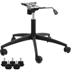 Frassie Heavy Duty Gaming Office Chair Metal Base Set Replace Part with Bottom Plate Stand Cylinder, 5 Wheels Bell Glides Replacement (Black)