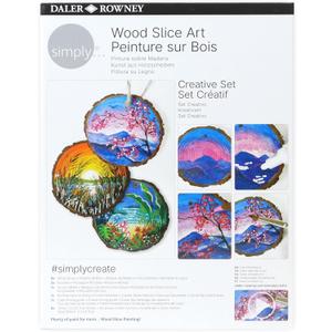 Daler Rowney Simply Creative Wood Painting Art Set - DIY, Fun Activity, Make Your Own Art Kit - Ideal Gift Set for Artists, Beginners, and Hobbyists