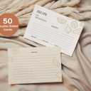 2 x Recipe Cards, 4x6 Recipe Cards for Bridal Shower and Weddings, Double-Sided, 50 Pack, Multicolor