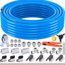 Compressed Air Line Kit, 3/4 Inch ID x 100FT HDPE-Aluminum Compressed Air Piping System, Garage Air Compressor Line Kit Accessories for Shop | 200 PSI | 90PCS