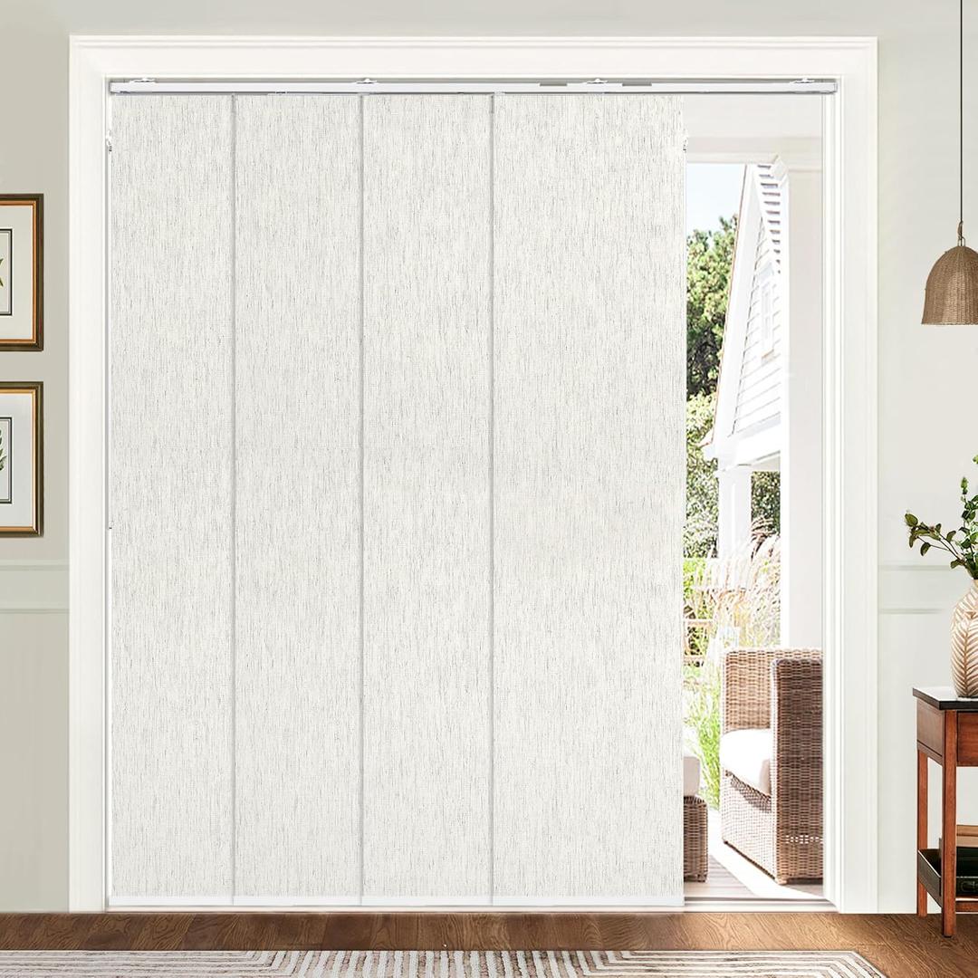 UNISHADES Panel Track Blinds, Blackout Fabric, Adjustable Track,Blackout Linen, (45 3/4" - 82 5/8") W x 96"H
