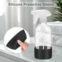 Worldgsb 2 Pack Glass Spray Bottles with Silicone Sleeve, 16 oz Empty Refillable Containers with Adjustable Spray Nozzles, Spray Bottles for Hair, Cleaning Solutions and Plants Black