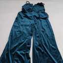 BLENCOT Sleeveless Velvet Jumpsuits For Women V Neck Spaghetti Straps Wide Leg Long Pants Dressy Rompers Winter Overalls Large