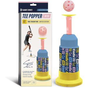 Bandit Sports Coach RAC Tee Popper Mini, Hitting Tee for Perfect Swings, Batting Machine for Practicing Hitting Without a Pitcher Blue