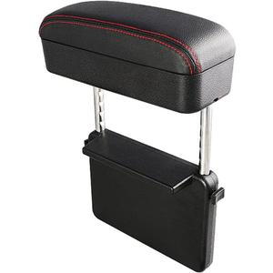 Car Console Armrest Box Arm Rest Height Adjustable Comfort Elbow Pad Universal (Black red)