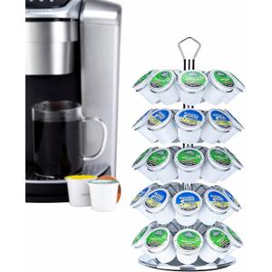 K cup Holder Storage Coffee Capsules Pod Holder Carousel 5 Tier Compatible with 45 K-Cup Pods